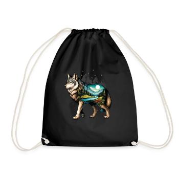 Wilderness Inside the Bear Retro Vintage - Drawstring Bag - black - Front