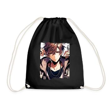 Anime Boy Posing - Turnbeutel - Schwarz - Vorne