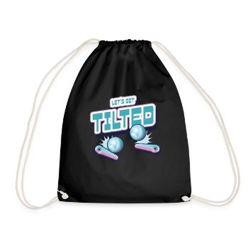 Let's Get Tilted Pinball Lover Pinball Arcade Game - Drawstring Bag - black - Front