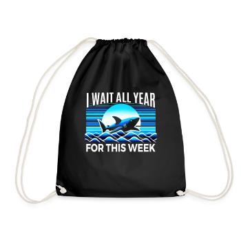 I've been waiting all year for this week Retro Lov - Drawstring Bag - black - Front