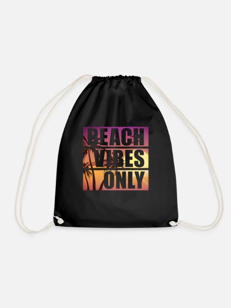 Ambiance de plage uniquement Rétro Plage Vacances Surf Plage - Sac de sport léger - noir