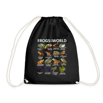Frogs of the world love frogs, herpetology for - Drawstring Bag - black - Front