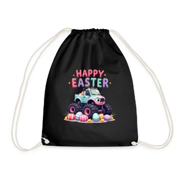 Garçons Happy Easter Monster Truck Oeufs de Pâques - Sac de sport léger - noir - Devant