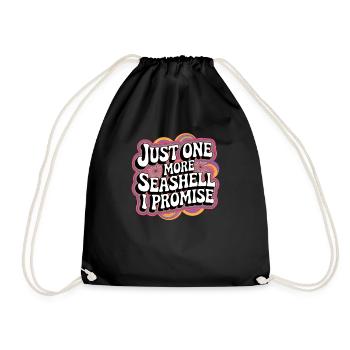 Nur noch eine Muschel, das verspreche ich Retro-Mu - Turnbeutel - Schwarz - Vorne