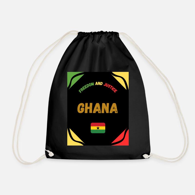 GHANA - Drawstring Bag - black