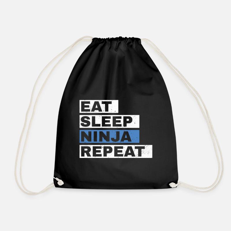 Ninja Warrior - Eat Sleep Ninja Repeat - Turnbeutel - Schwarz