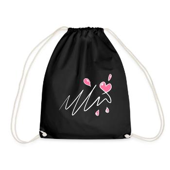 herz rosa symbol liebe muster linie - Turnbeutel - Schwarz - Vorne