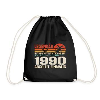 Legendär Seit Dezember 1990 Absolut Einmalig 1990 - Turnbeutel - Schwarz - Vorne