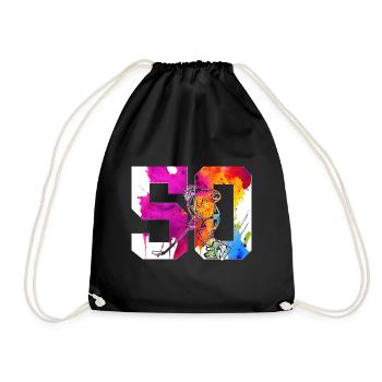 NUMBER 50 HOCKEY 50TH BIRTHDAY - Drawstring Bag - black - Front