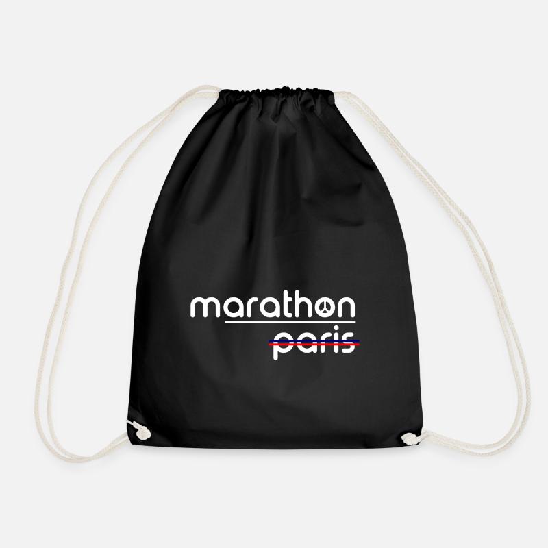 MARATHON PARIS - Drawstring Bag - black