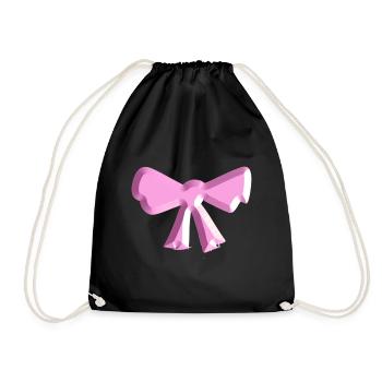loop symbol fly pink shiny - Drawstring Bag - black - Front