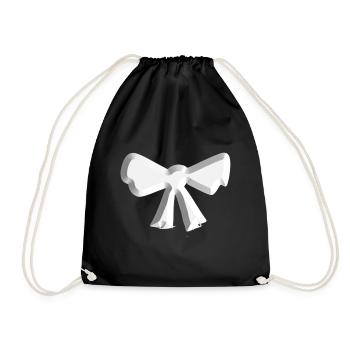loop symbol fly silver - Drawstring Bag - black - Front
