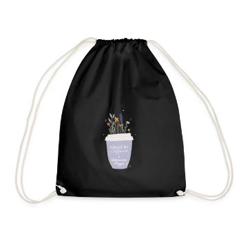 Feminist Rage but with Flowers - Drawstring Bag - black - Front