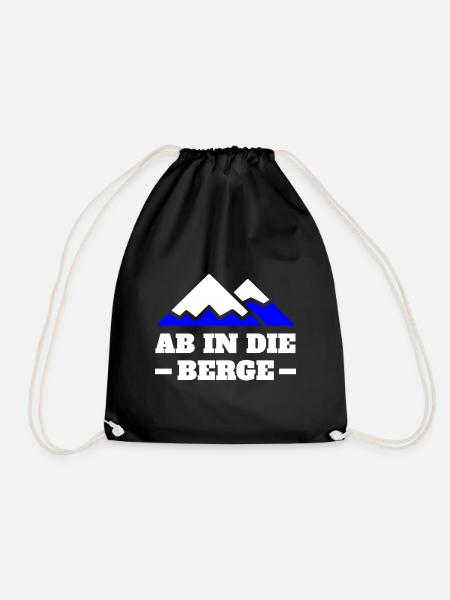 Ab in die Berge Spruch - Turnbeutel - Schwarz