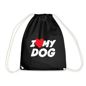 J’aime mon chien - Sac de sport léger - noir - Devant