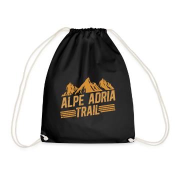 Crossing the Alps Alpe Adria Trail Ferwanderweg - Drawstring Bag - black - Front
