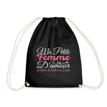 Cadeau Femme d'amour, meilleure Femme je t'aime - Sac de sport léger - noir - Devant