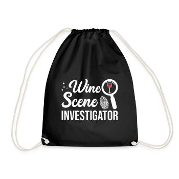 Wine Scene Investigator True Crime Wine Drinker - Drawstring Bag - black - Front