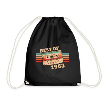 Best Of 1963 Vintage Retro Kassette - Turnbeutel - Schwarz - Vorne