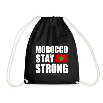 Morocco stay strong - Drawstring Bag - black - Front