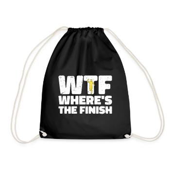 WTF Wo ist das Ziel - Running Runner - Turnbeutel - Schwarz - Vorne