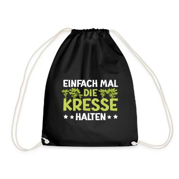 Einfach Mal die Kresse Halten Gartenlust Gärtner - Turnbeutel - Schwarz - Vorne