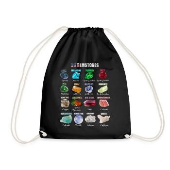Minerals and gems most important in the USA - Drawstring Bag - black - Front