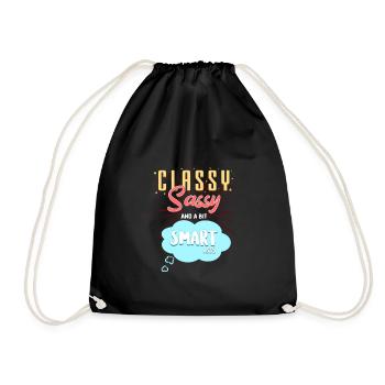 CLASSY, SASSY and a bit SMARTassy - Drawstring Bag - black - Front