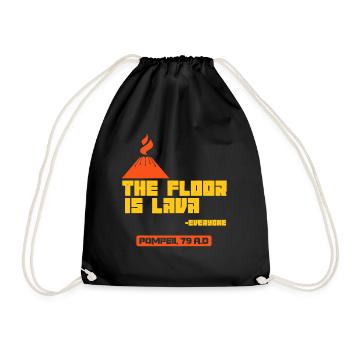 Pompeii soil lava volcano apocalypse wit gift - Drawstring Bag - black - Front