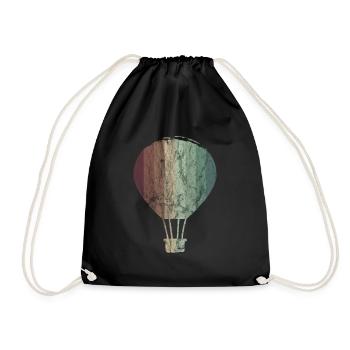 Ballonfahrer Luft Himmel Pilot Hobby Retro Sport - Turnbeutel - Schwarz - Vorne
