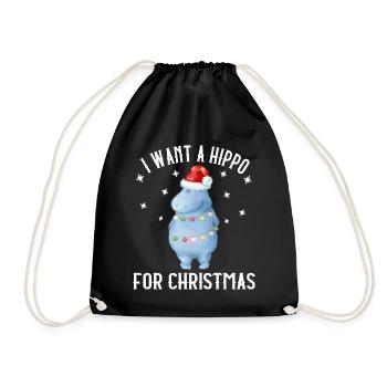 Je veux un hippopotame pour Noël hippopotame - Sac de sport léger - noir - Devant