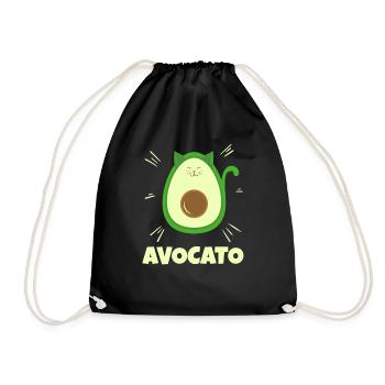 Avocato Drôle de chat avocat foodie cadeau - Sac de sport léger - noir - Devant