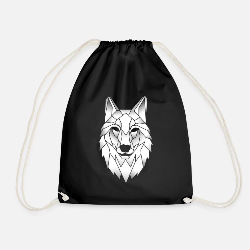 Wolf Polygon Effekt Tattoo Wölfe Geschenk - Turnbeutel - Schwarz