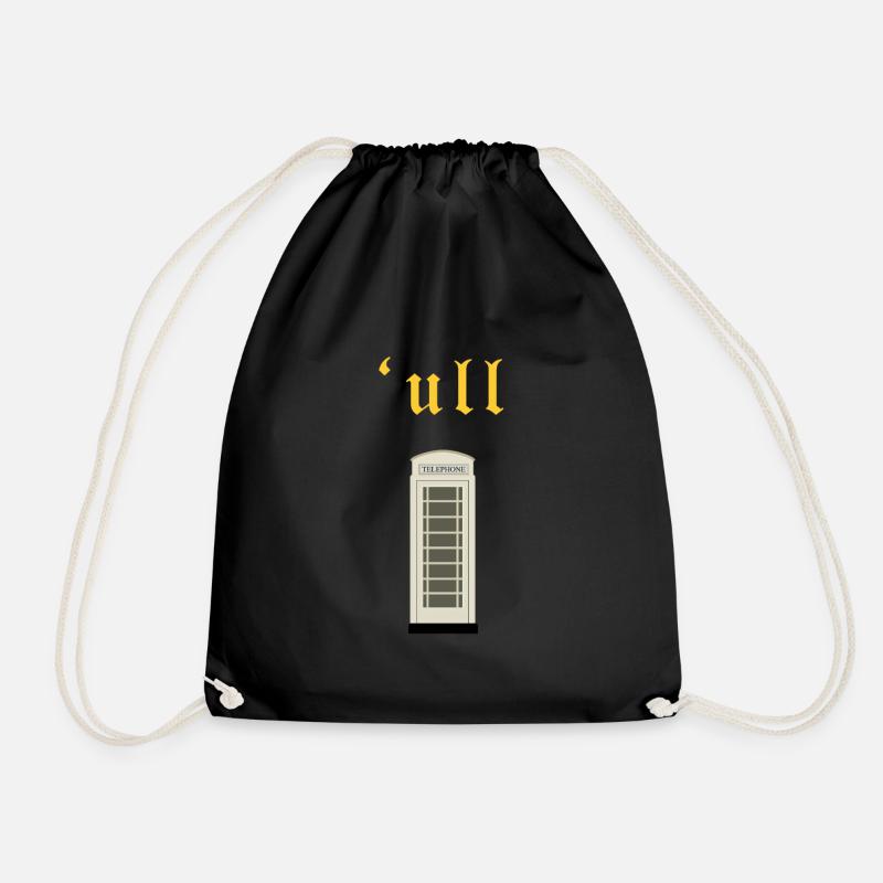 Hull Cream Phone Box From Kingston Upon Hull - Drawstring Bag - black