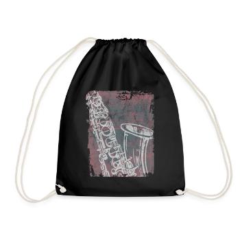 Saxophone Jazz Swing Classique Retro Ska Punk Rock - Sac de sport léger - noir - Devant