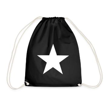 White symbolic fashion trend star gift - Drawstring Bag - black - Front