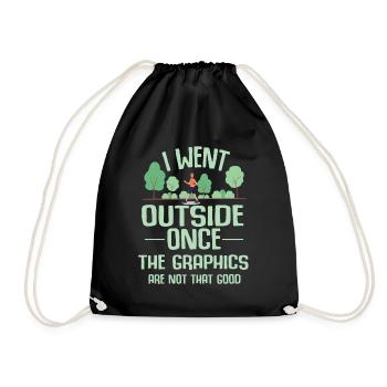 Gamer à l’extérieur graphiques pause résolution blague cadeau - Sac de sport léger - noir - Devant