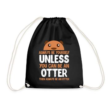 Otter Lustig Wassermarder Shirt Süß Geschenk Geek - Turnbeutel - Schwarz - Vorne