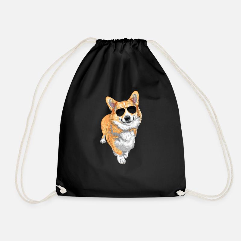 Ein lustiger Corgi mit Sonnenbrille - Turnbeutel - Schwarz
