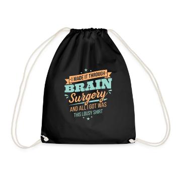 Brain Surgery Gift Skull Survivor - Drawstring Bag - black - Front