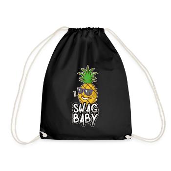 Ananas Sonnenbrille Cartoon Comic Sommer Geschenk - Turnbeutel - Schwarz - Vorne