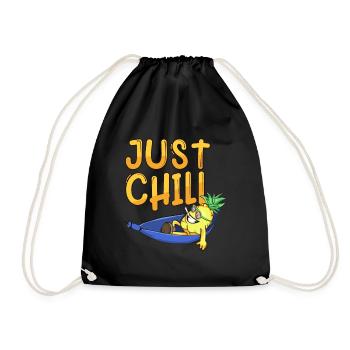 Pothead Pineapple Chilling Weed Hammock Joint - Drawstring Bag - black - Front