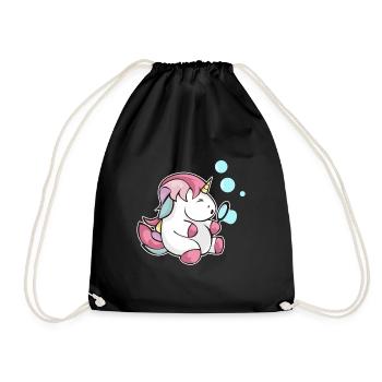 Bulles de savon Licorne soufflant un cadeau d'enfant scintillant - Sac de sport léger - noir - Devant