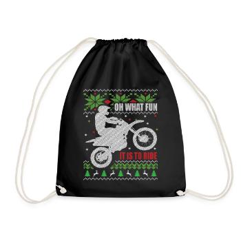 Motocross moche de Noël - Sac de sport léger - noir - Devant