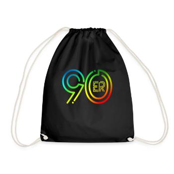 90er Jahre Fan Design mit bunten Farben - Turnbeutel - Schwarz - Vorne