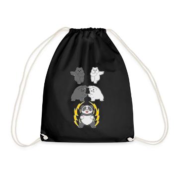 Panda Fusion Panda Ours Ours polaire cadeau ours noir - Sac de sport léger - noir - Devant