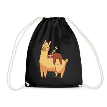 Slama Lama Funny Sweet Lazy Alpaca Gift - Sac de sport léger - noir - Devant