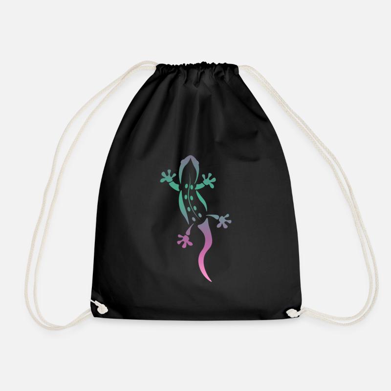 lizard - Drawstring Bag - black