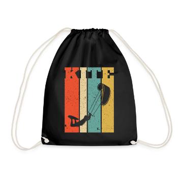 Retro Kitesurf Kitesurfing Kitesurfer - Sac de sport léger - noir - Devant