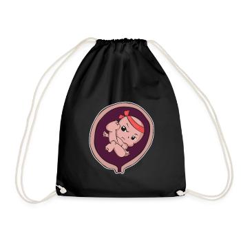 Cadeau de Karaté Grossesse Mère Naissance Bébé - Sac de sport léger - noir - Devant